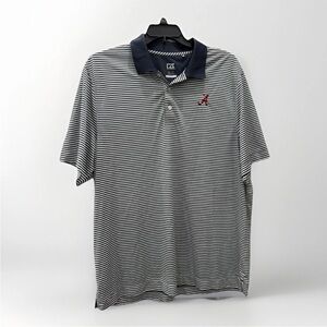 Cutter & Buck XXL Alabama Crimson Tide Striped Polo Shirt CB DryTec